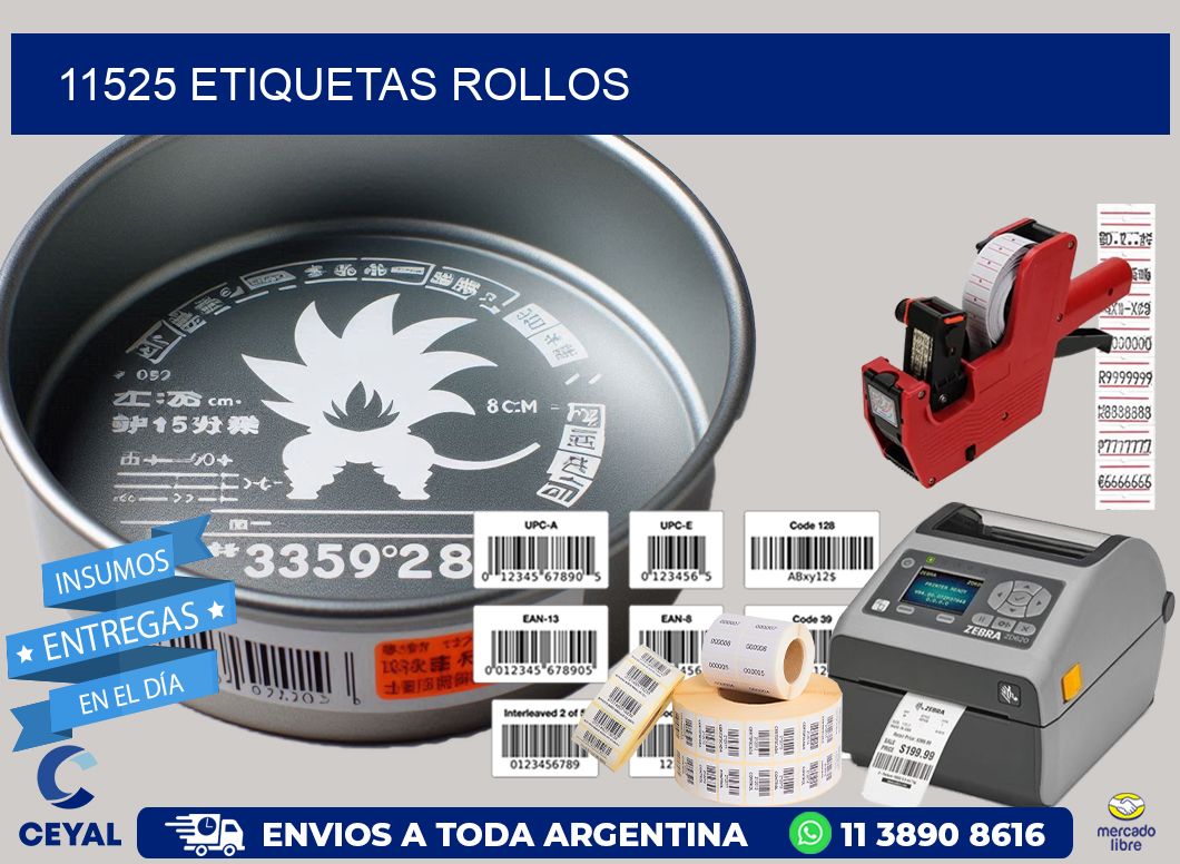 11525 etiquetas rollos