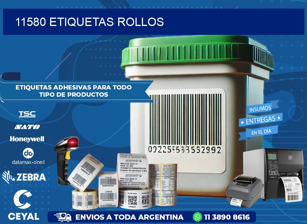 11580 etiquetas rollos