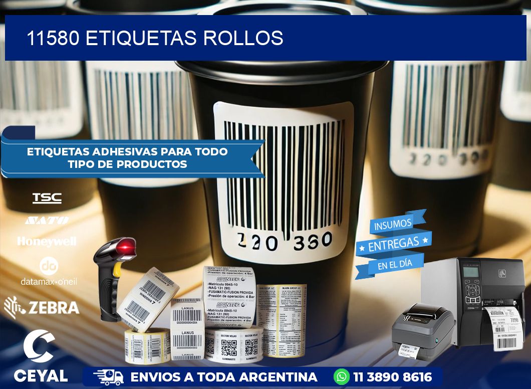 11580 etiquetas rollos