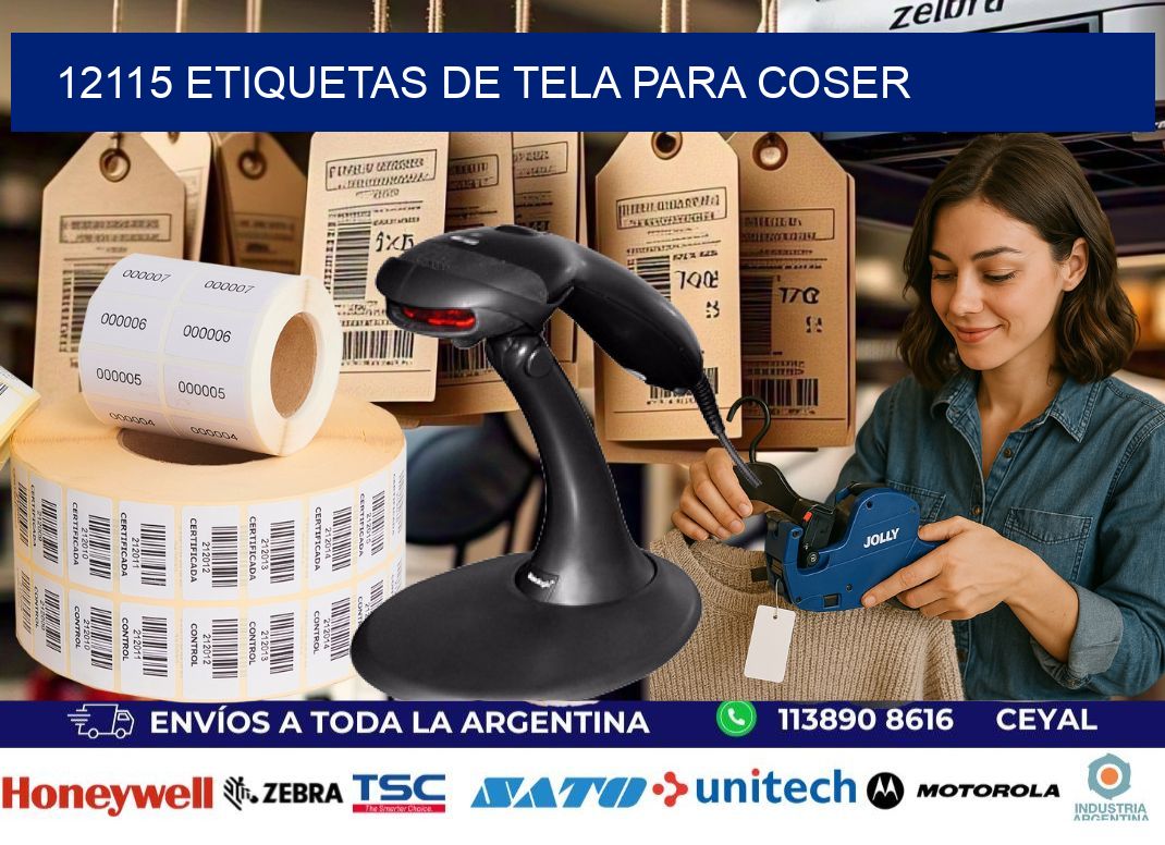 12115 Etiquetas de tela para coser