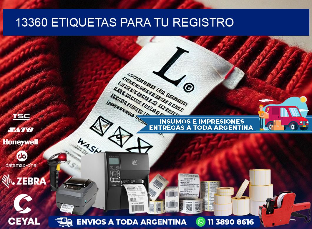 13360 etiquetas para tu registro
