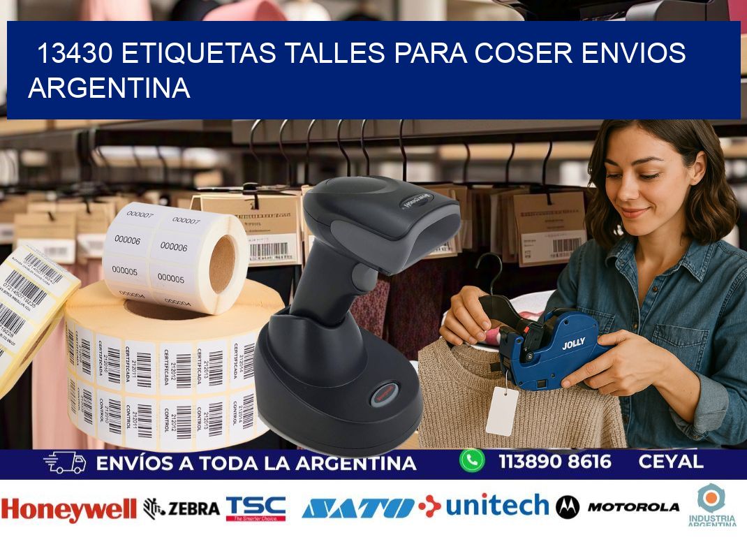 13430 ETIQUETAS TALLES PARA COSER ENVIOS ARGENTINA