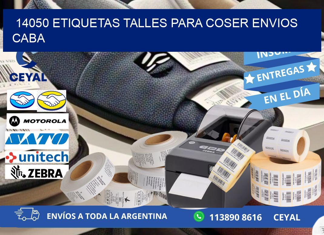 14050 ETIQUETAS TALLES PARA COSER ENVIOS CABA