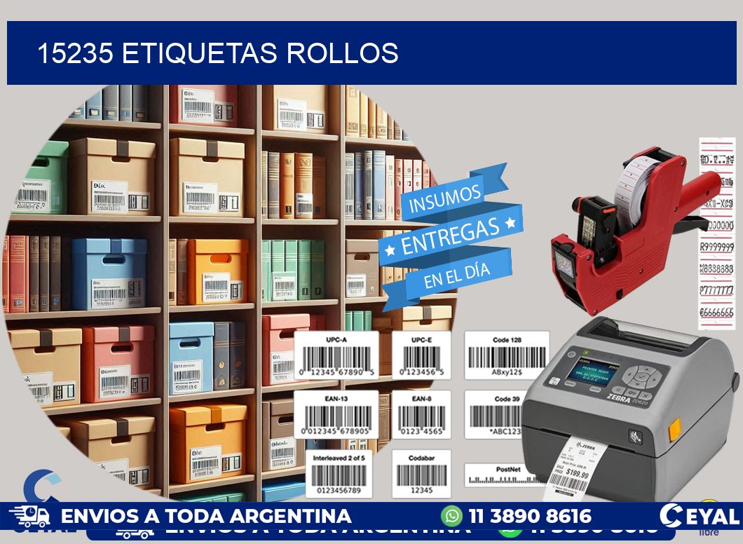 15235 etiquetas rollos