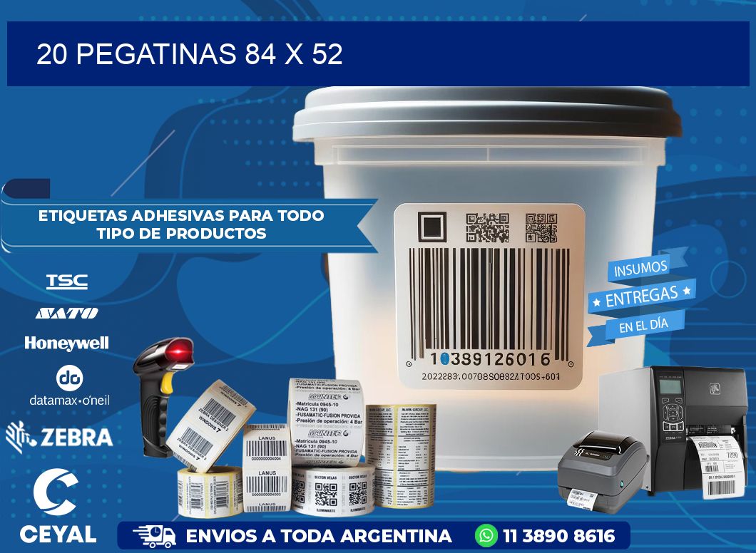 20 PEGATINAS 84 x 52