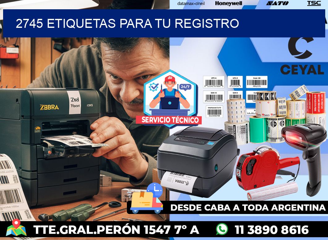 2745 etiquetas para tu registro