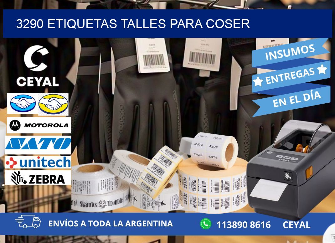 3290 ETIQUETAS TALLES PARA COSER