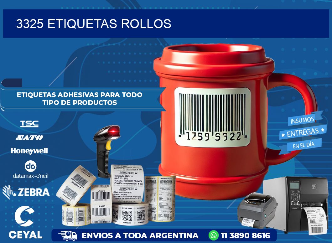 3325 etiquetas rollos