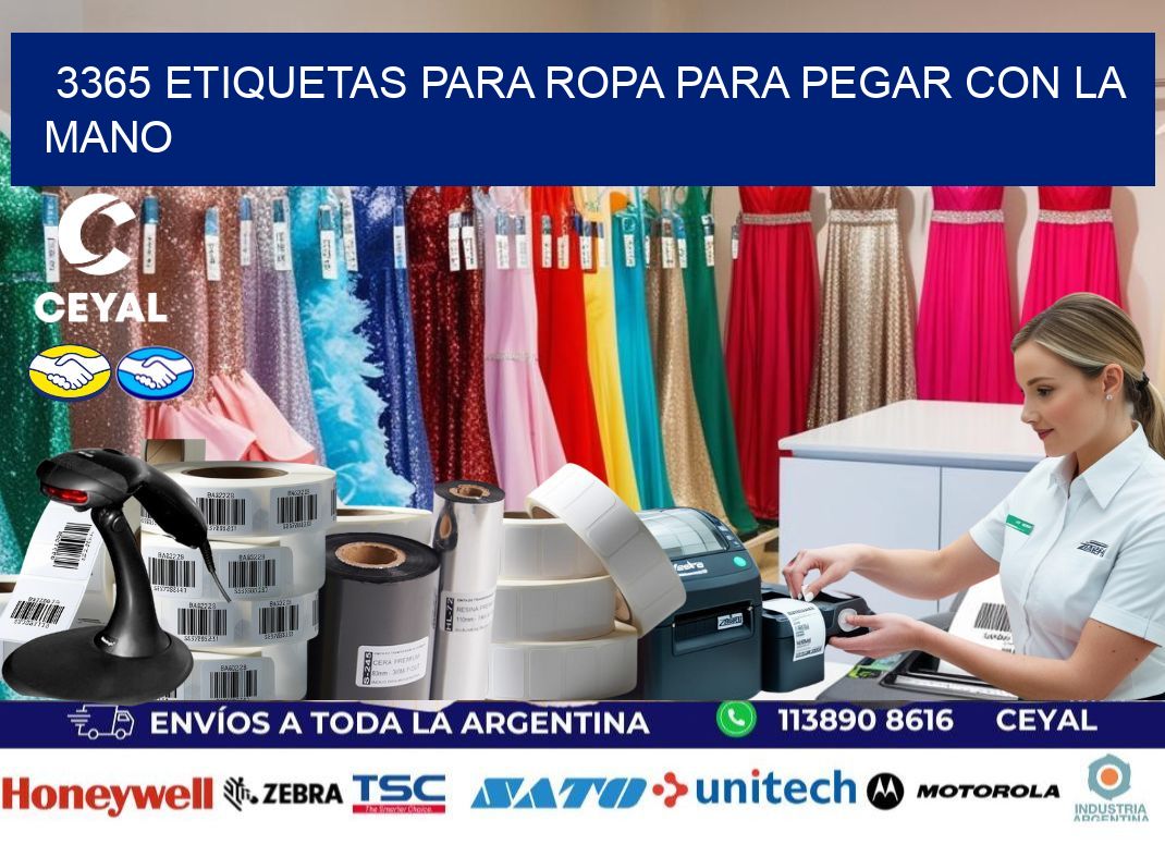 3365 Etiquetas para ropa para pegar con la mano