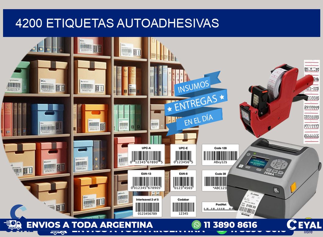 4200 etiquetas autoadhesivas