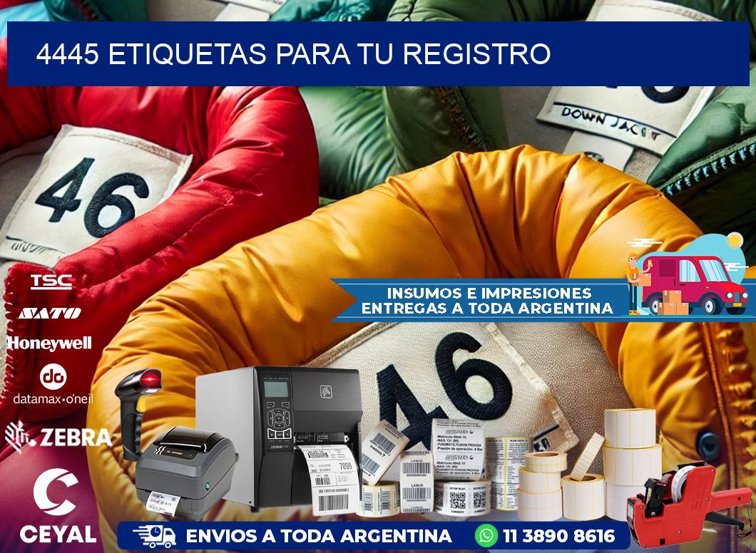 4445 etiquetas para tu registro
