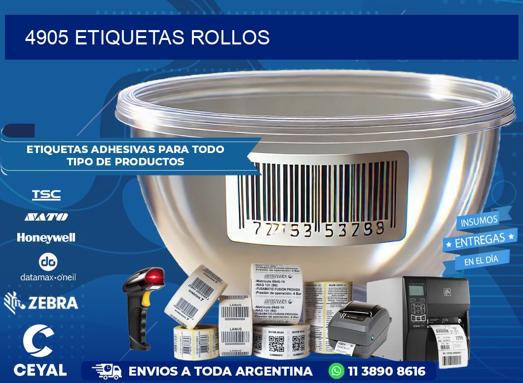 4905 etiquetas rollos