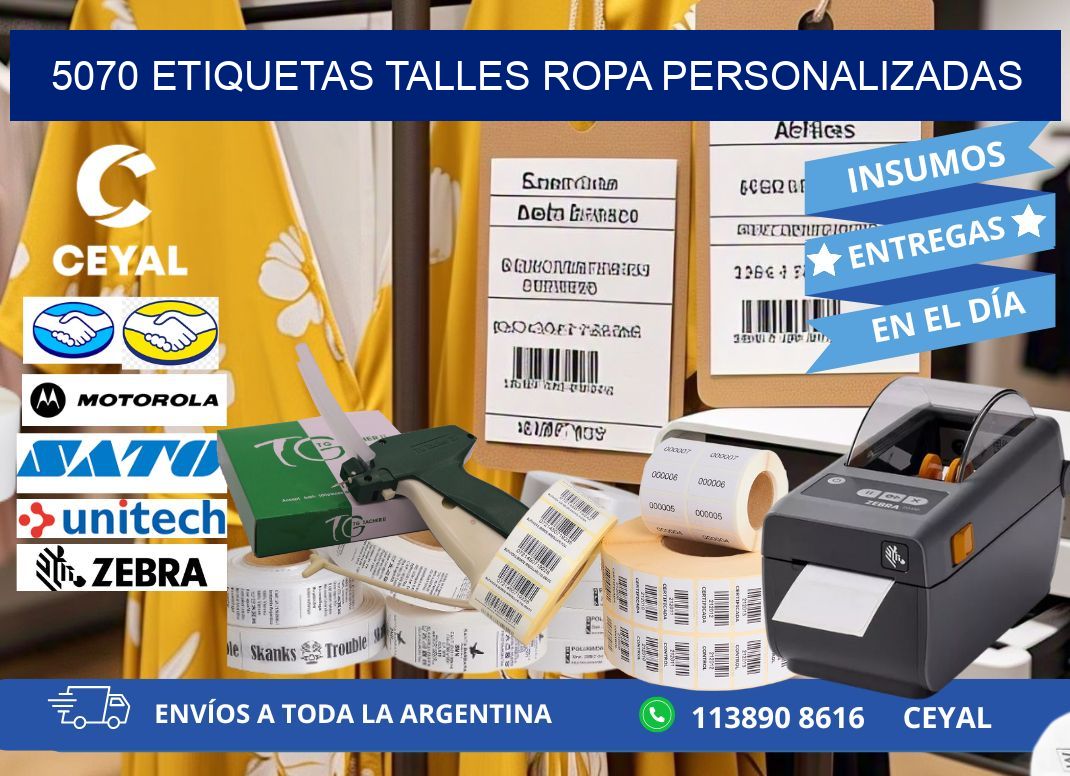 5070 ETIQUETAS TALLES ROPA PERSONALIZADAS