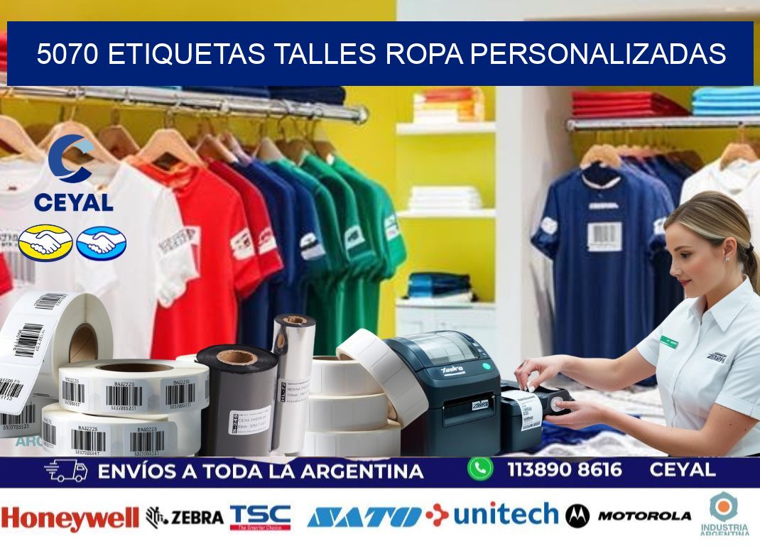 5070 ETIQUETAS TALLES ROPA PERSONALIZADAS