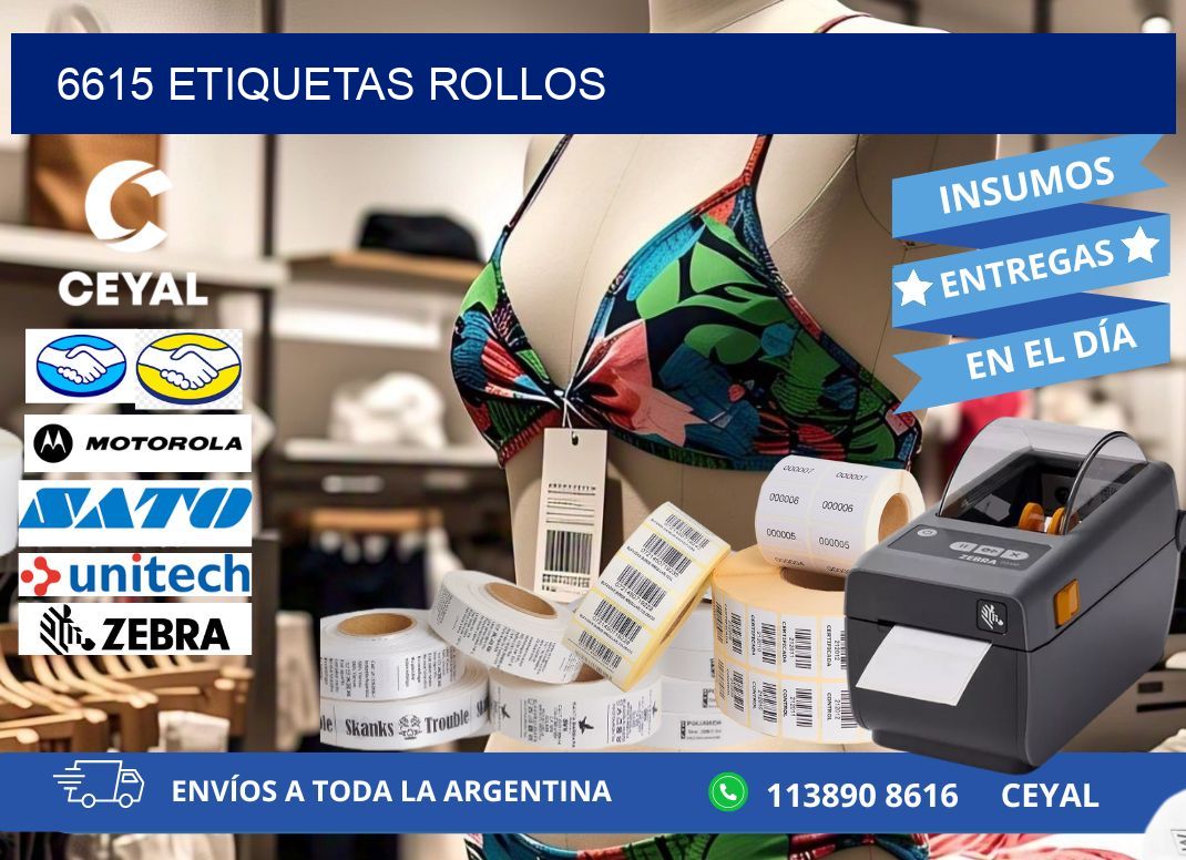 6615 etiquetas rollos