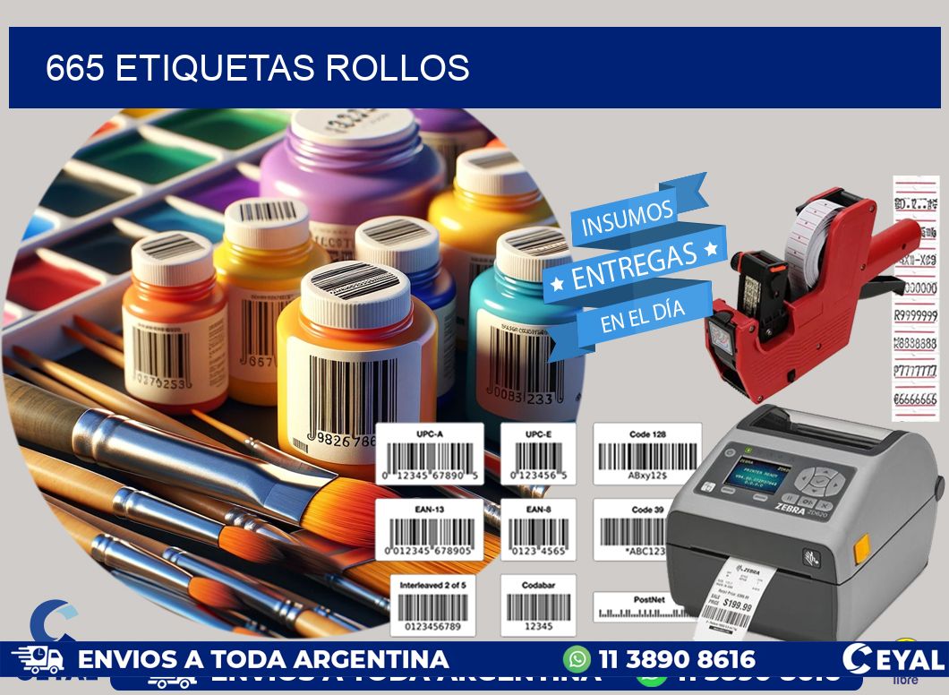 665 etiquetas rollos