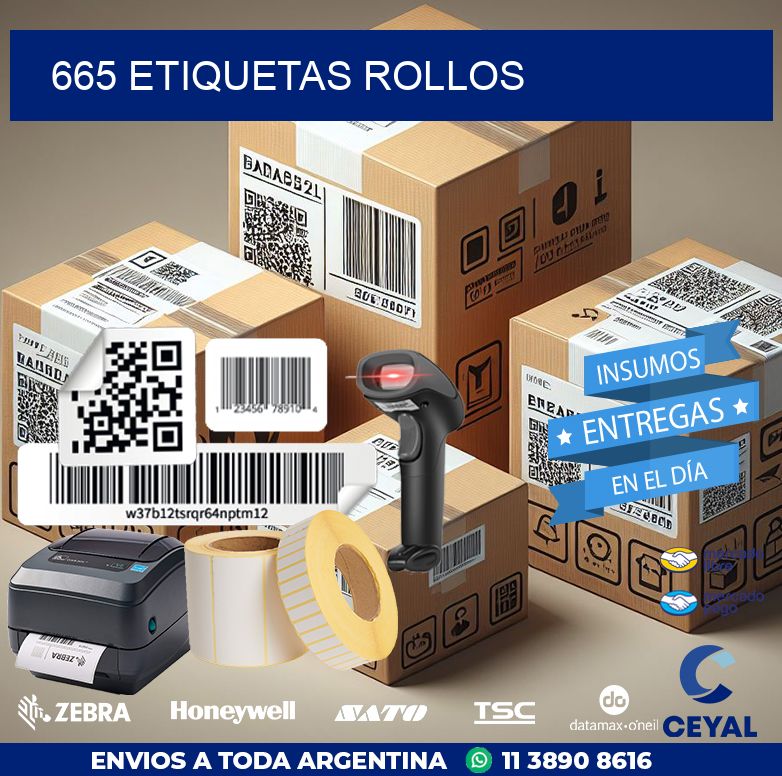 665 etiquetas rollos