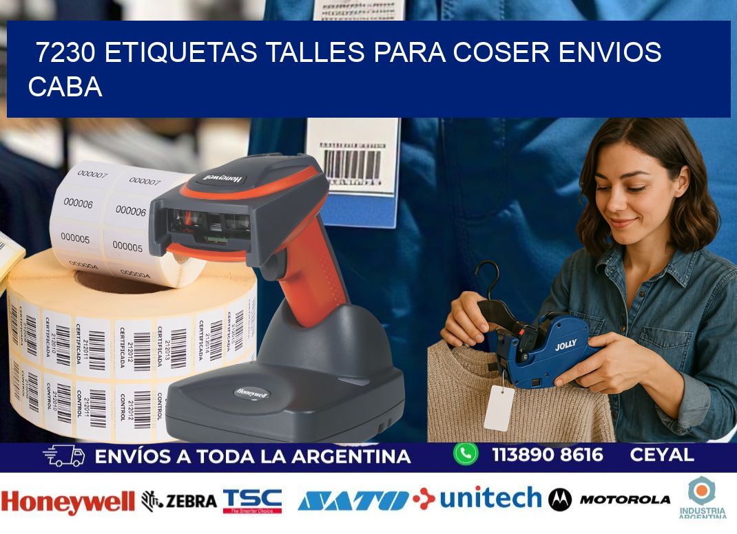 7230 ETIQUETAS TALLES PARA COSER ENVIOS CABA