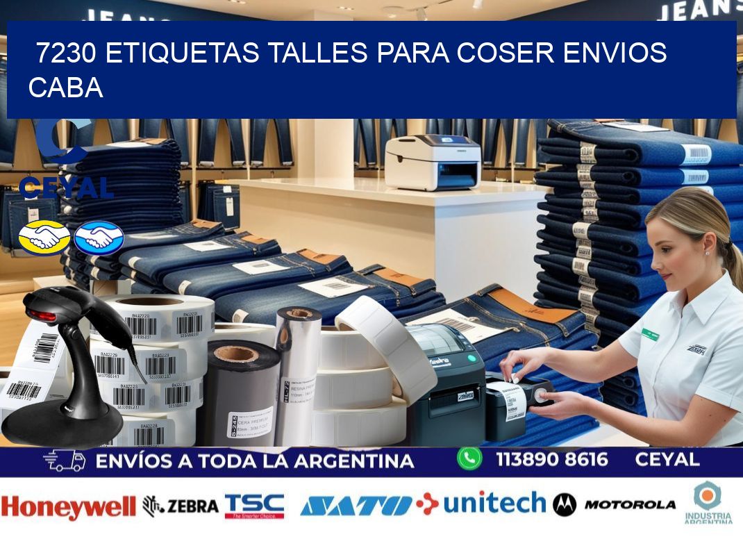 7230 ETIQUETAS TALLES PARA COSER ENVIOS CABA