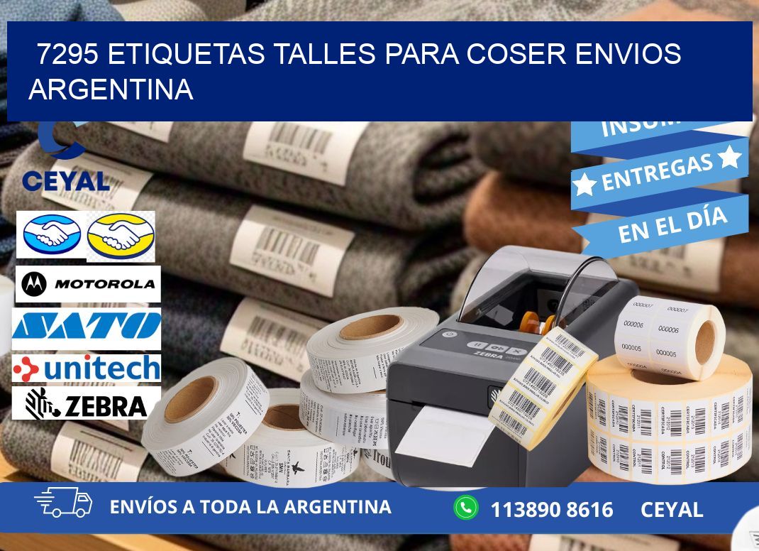 7295 ETIQUETAS TALLES PARA COSER ENVIOS ARGENTINA