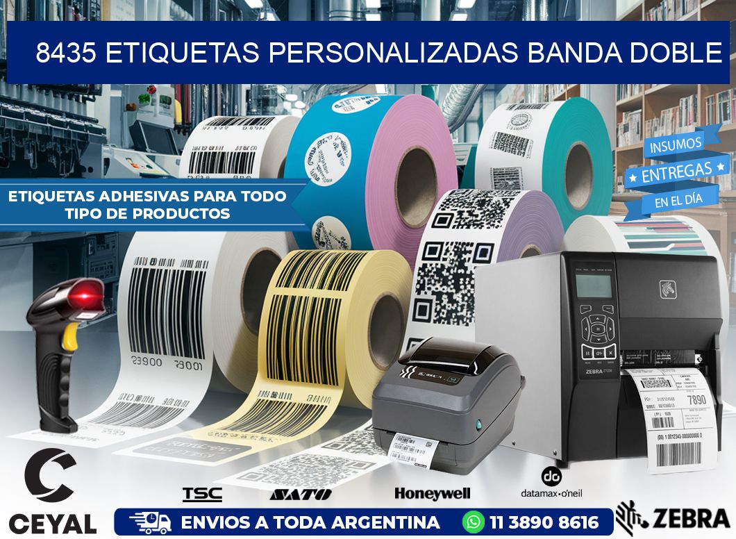 8435 Etiquetas personalizadas banda doble