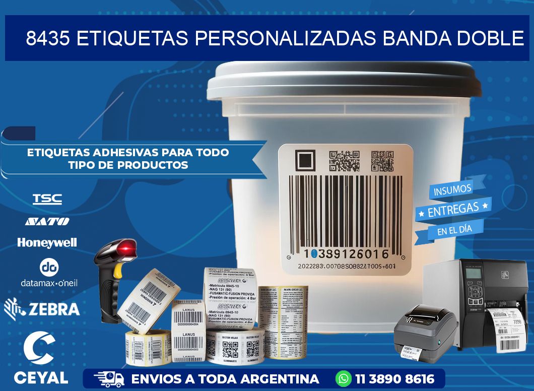 8435 Etiquetas personalizadas banda doble