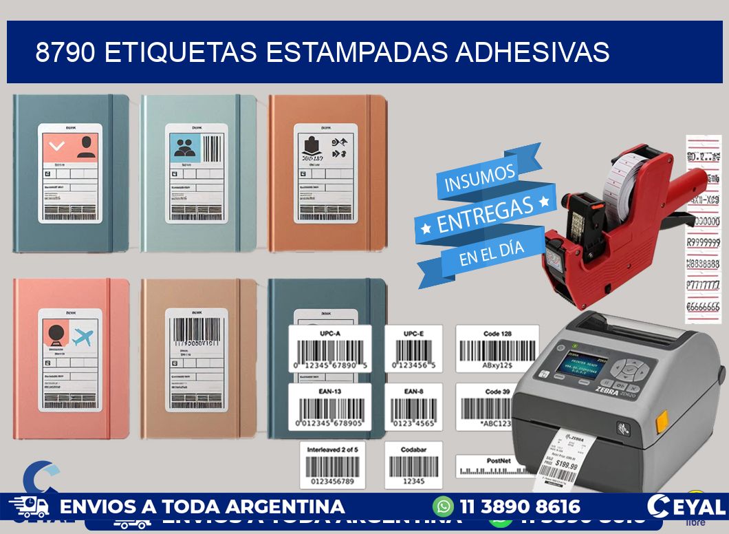 8790 etiquetas estampadas adhesivas