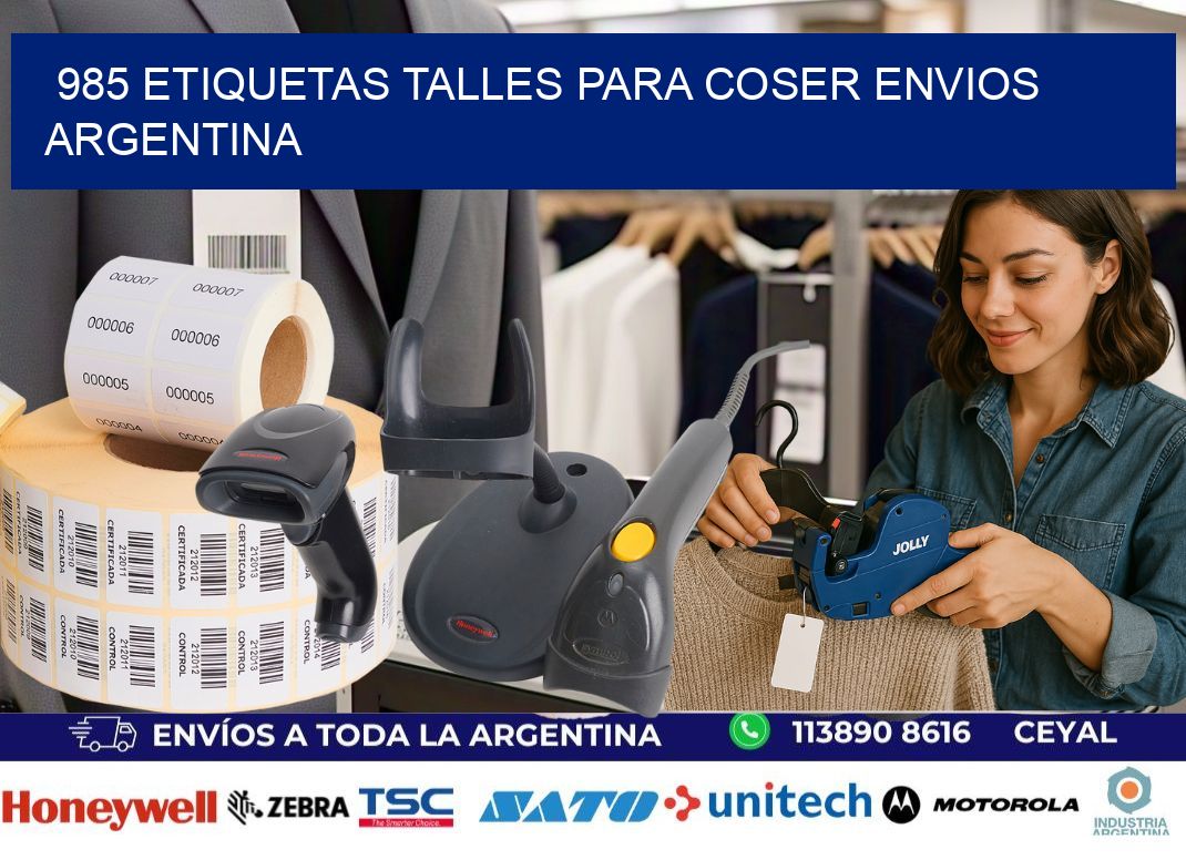 985 ETIQUETAS TALLES PARA COSER ENVIOS ARGENTINA