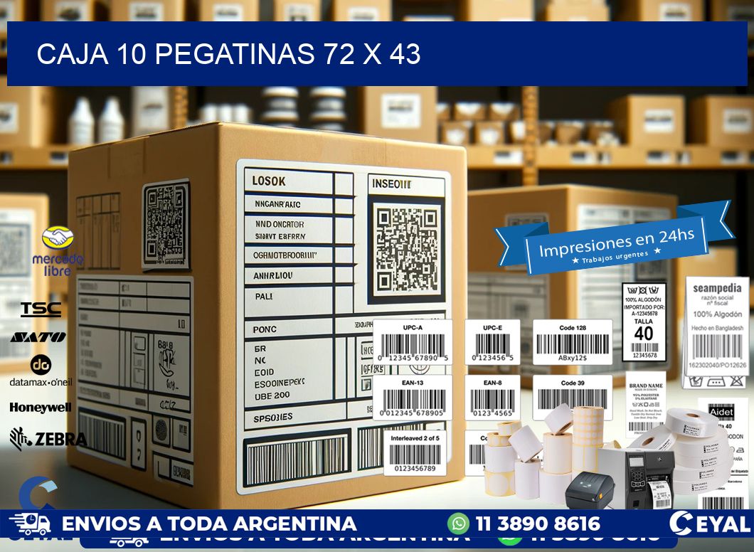 CAJA 10 PEGATINAS 72 x 43