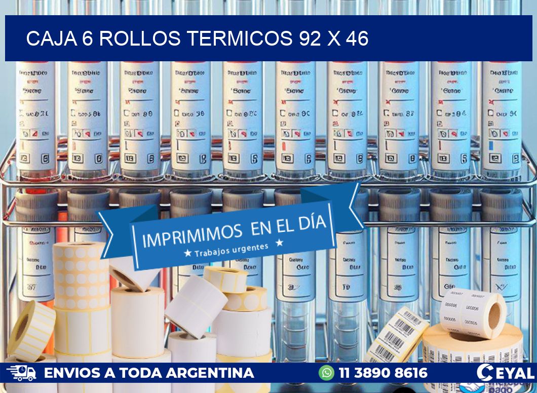 CAJA 6 ROLLOS TERMICOS 92 x 46