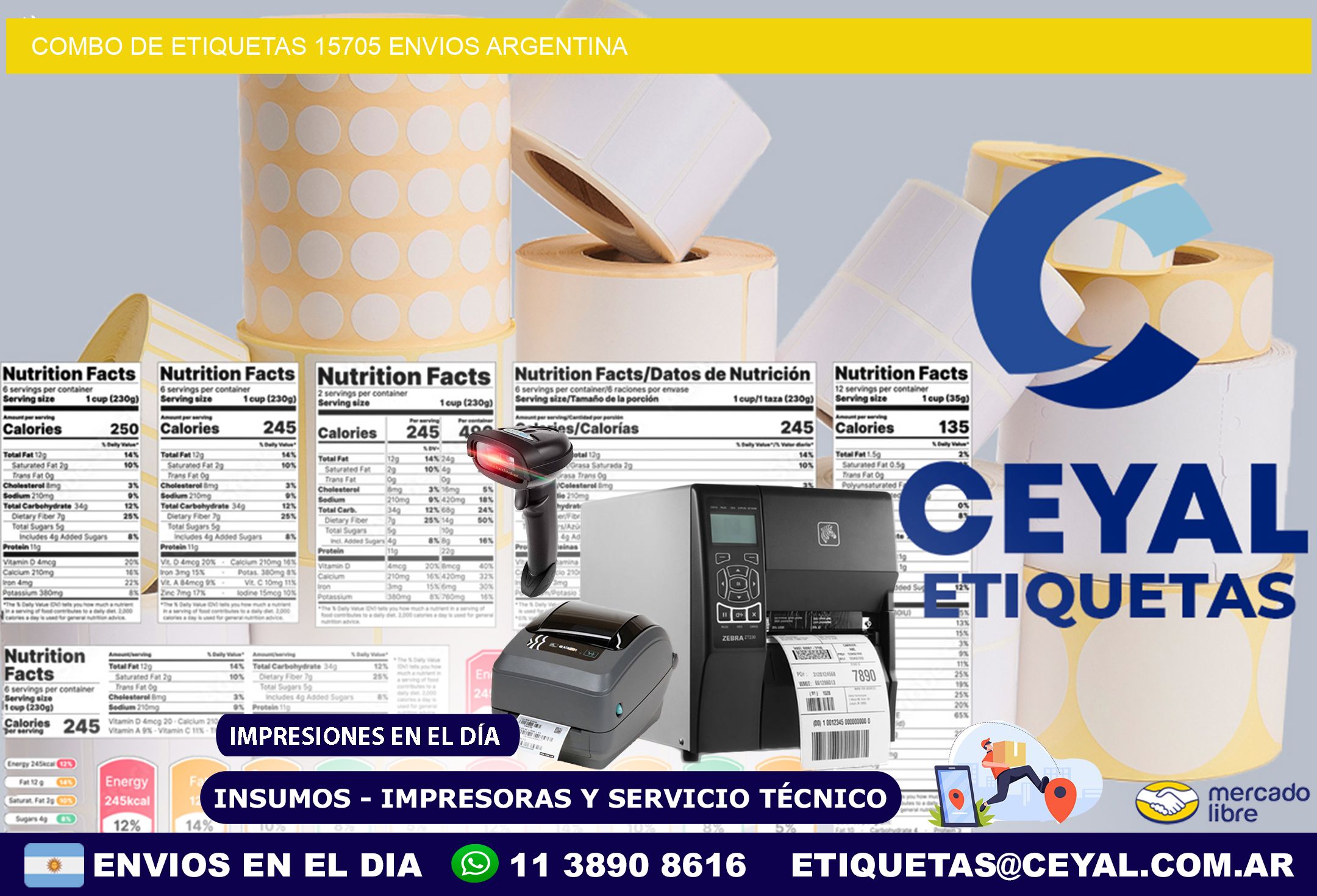 Combo de etiquetas 15705 ENVIOS ARGENTINA