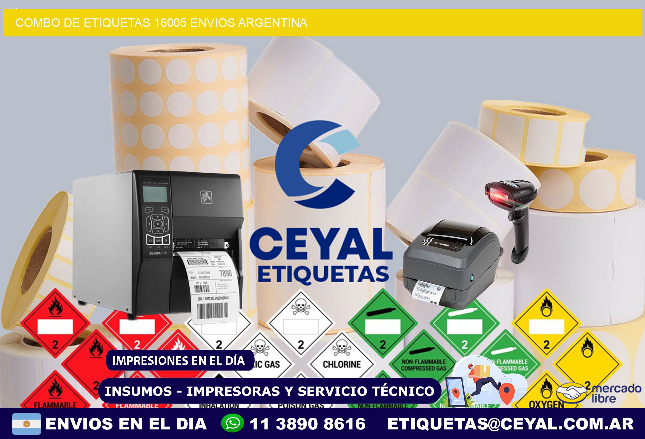 Combo de etiquetas 16005 ENVIOS ARGENTINA