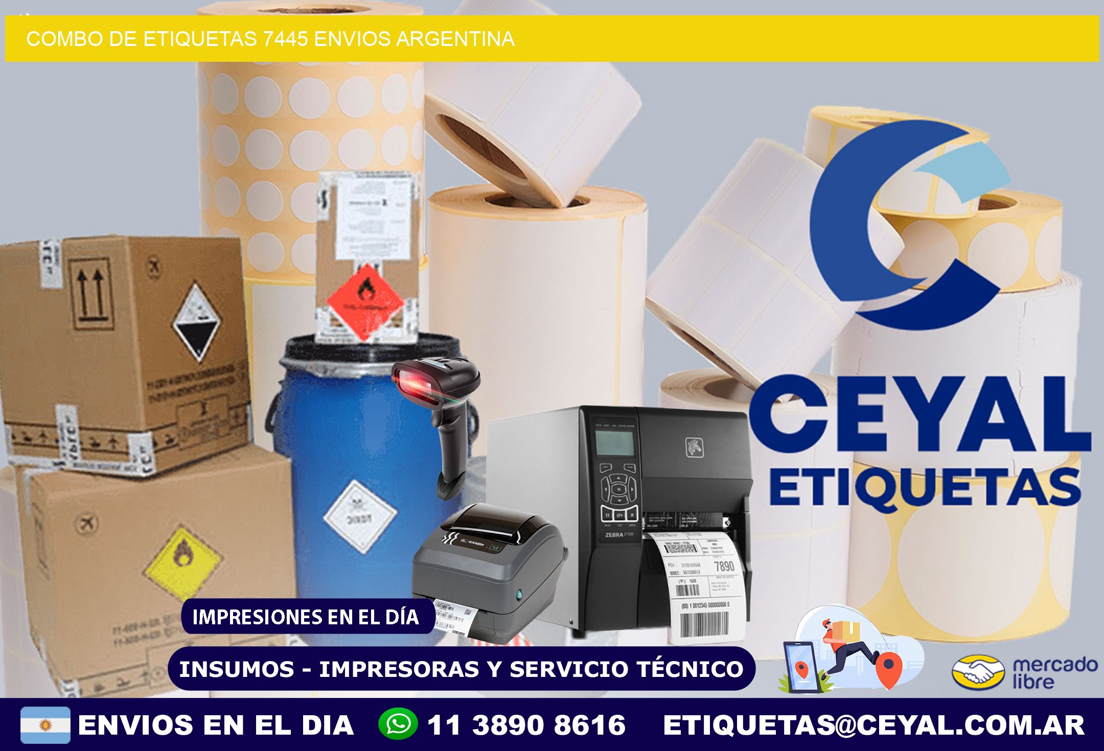 Combo de etiquetas 7445 ENVIOS ARGENTINA