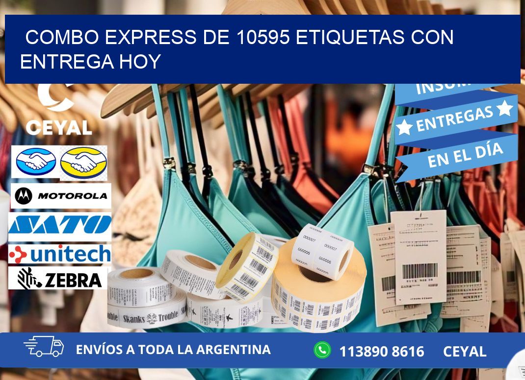 Combo express de 10595 etiquetas con entrega hoy
