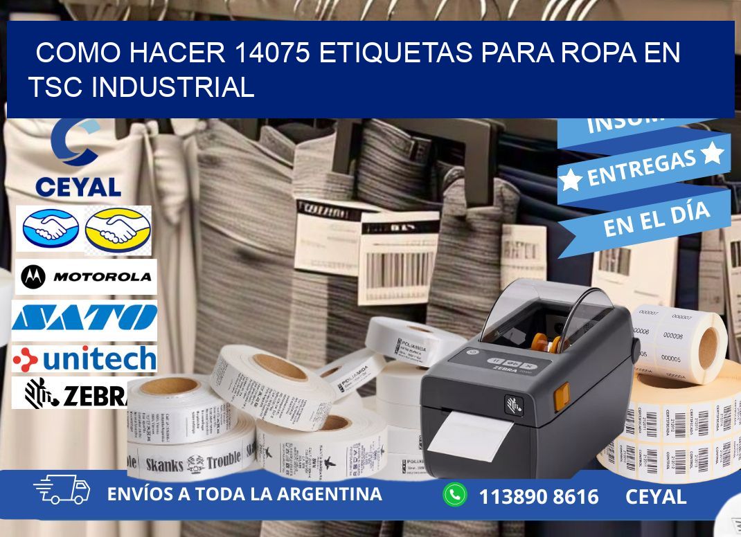 Como hacer 14075 etiquetas para ropa en tsc industrial