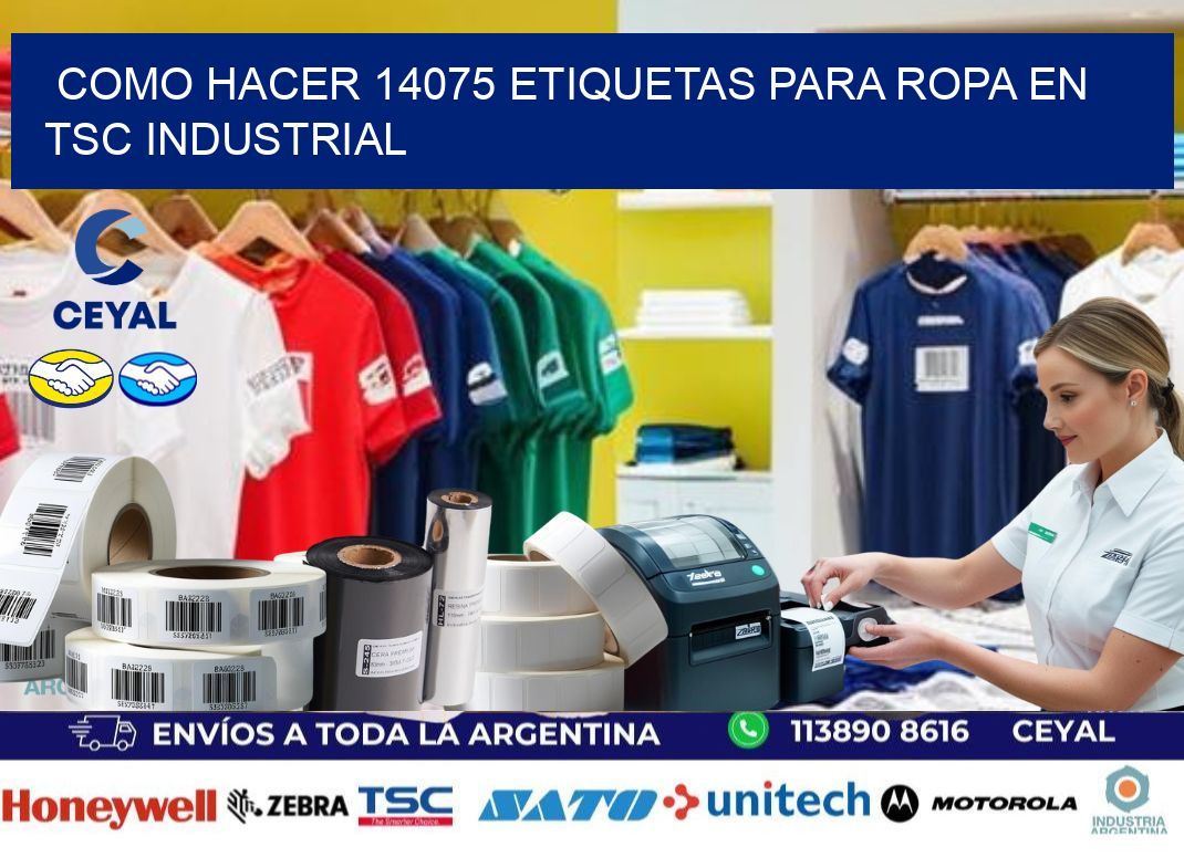 Como hacer 14075 etiquetas para ropa en tsc industrial