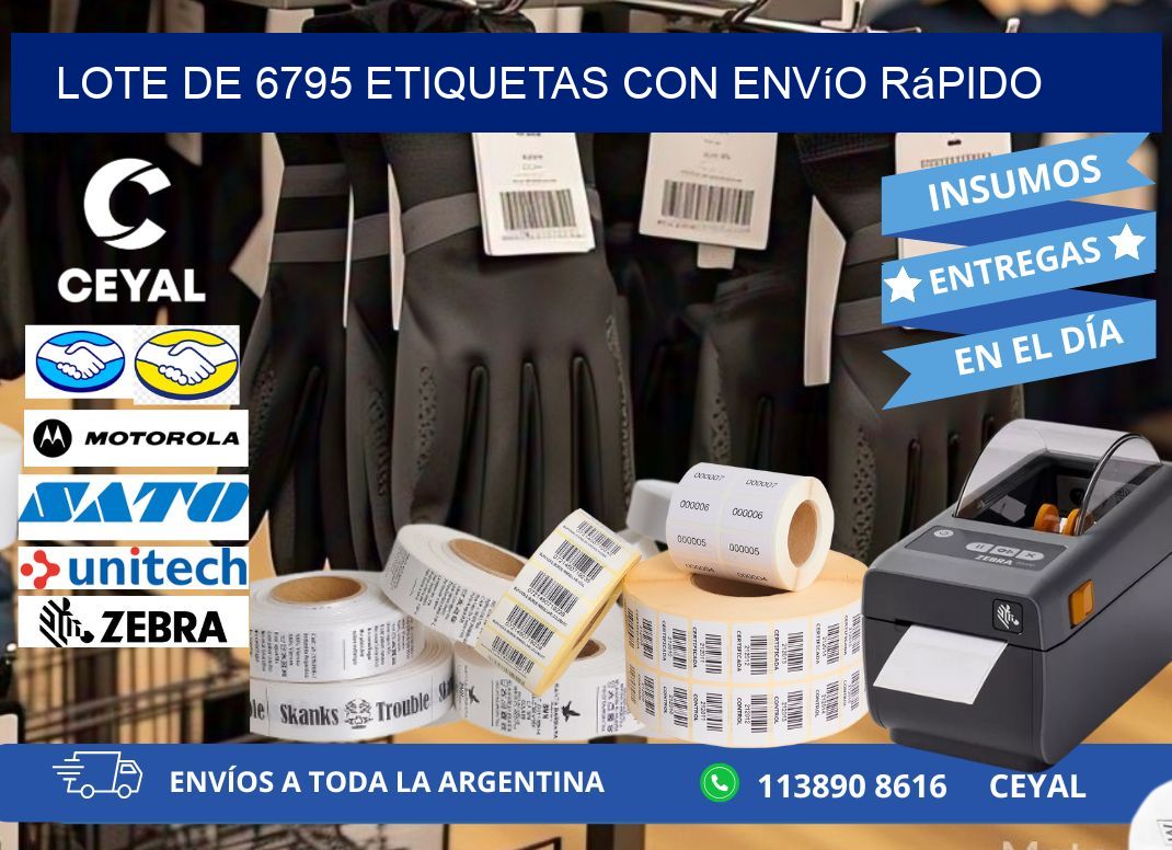 Lote de 6795 etiquetas con envío rápido