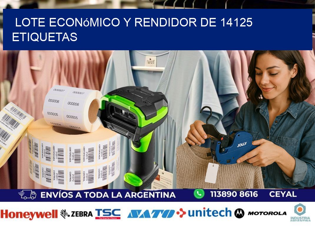 Lote económico y rendidor de 14125 etiquetas
