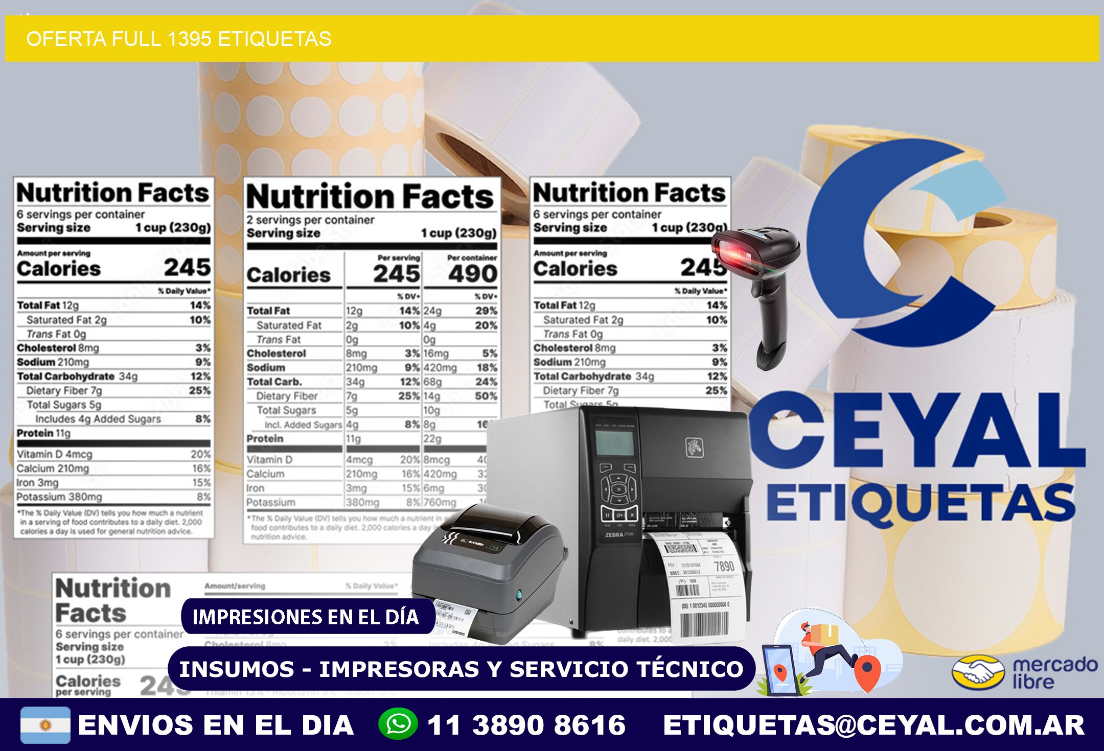 Oferta full 1395 etiquetas