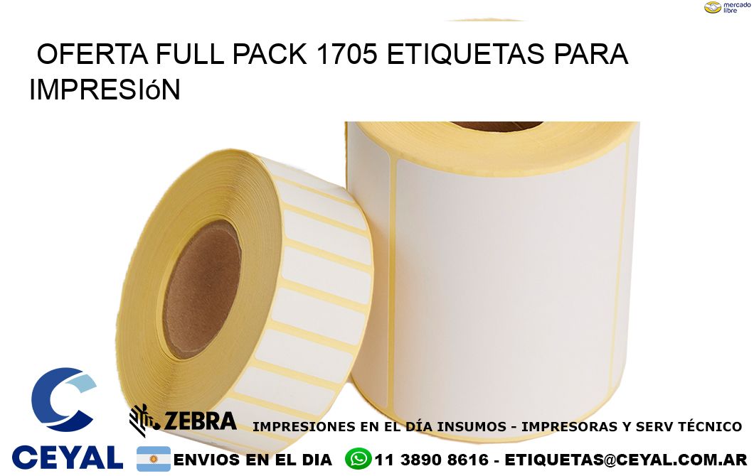 Oferta full pack 1705 etiquetas para impresión