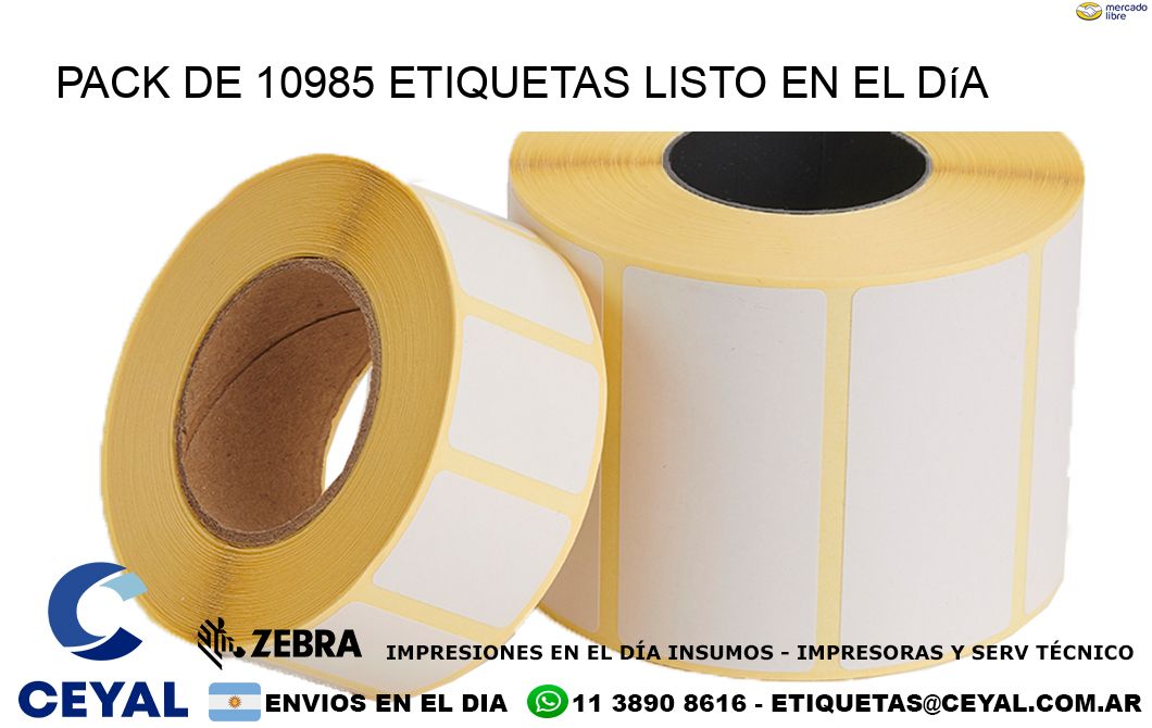 Pack de 10985 etiquetas listo en el día