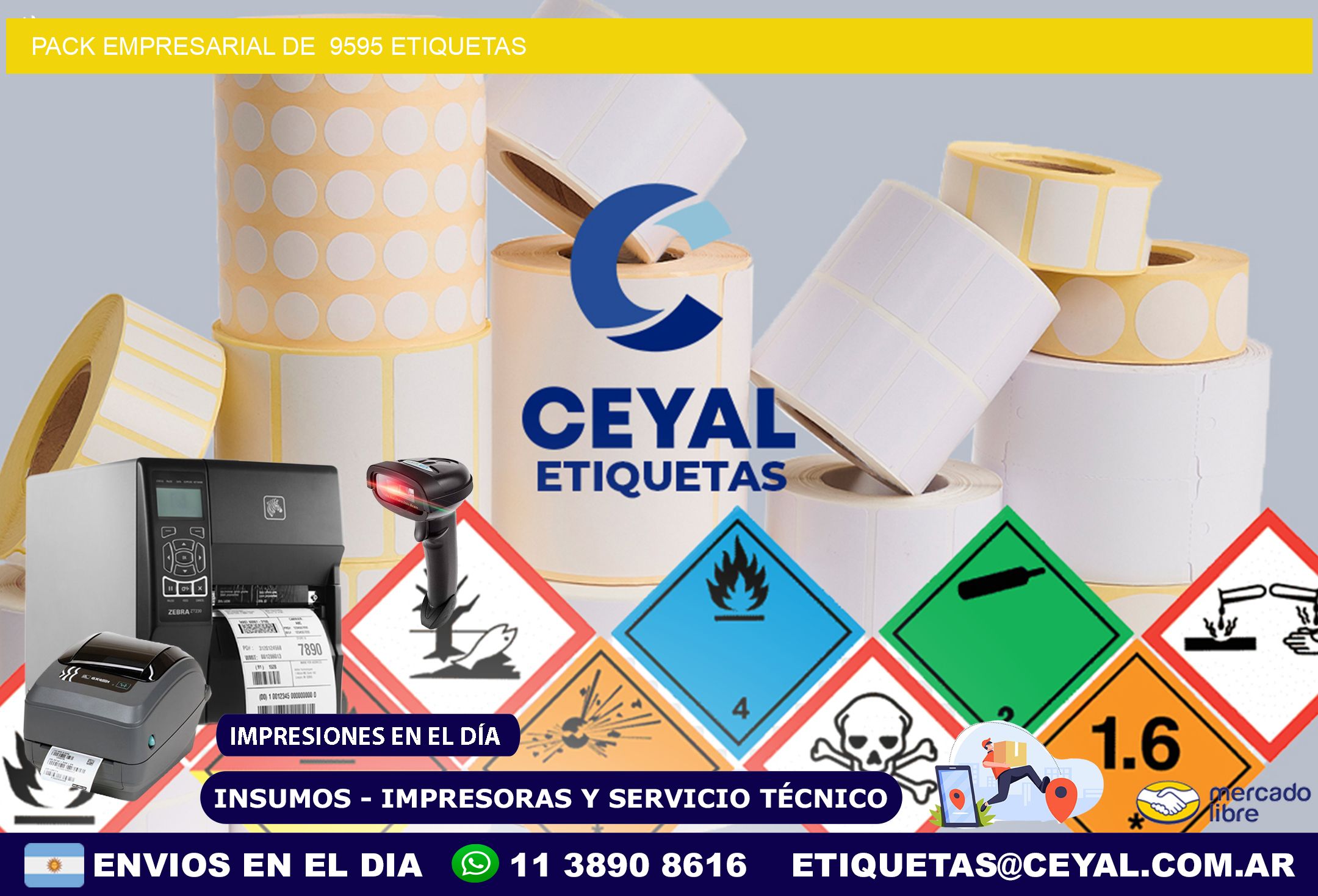 Pack empresarial de  9595 etiquetas