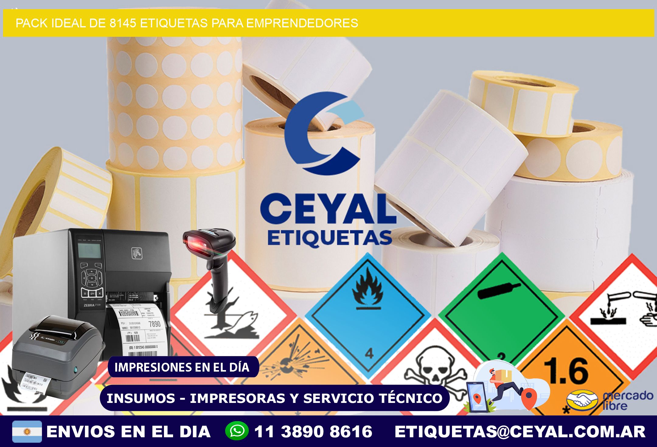 Pack ideal de 8145 etiquetas para emprendedores