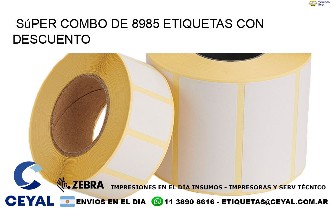 Súper combo de 8985 etiquetas con descuento