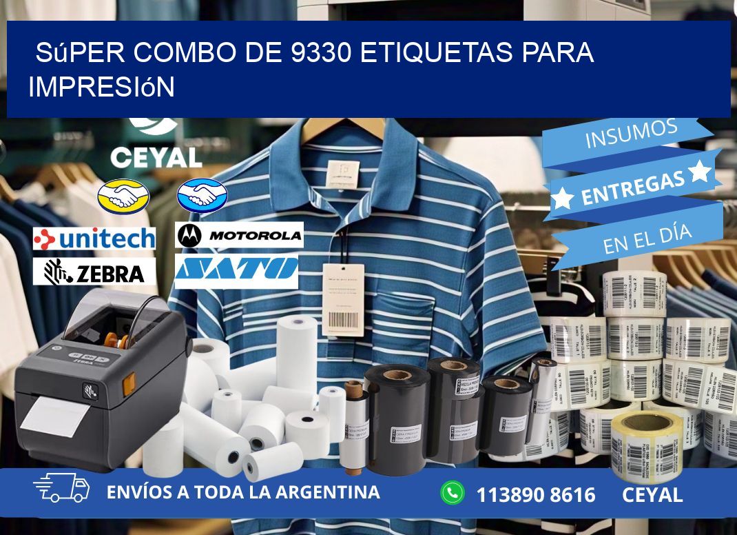 Súper combo de 9330 etiquetas para impresión