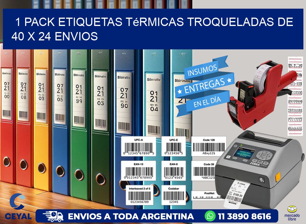 1 Pack etiquetas Térmicas Troqueladas De 40 x 24 ENVIOS