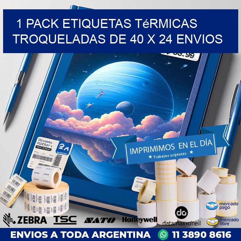 1 Pack etiquetas Térmicas Troqueladas De 40 x 24 ENVIOS