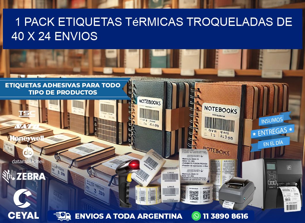 1 Pack etiquetas Térmicas Troqueladas De 40 x 24 ENVIOS