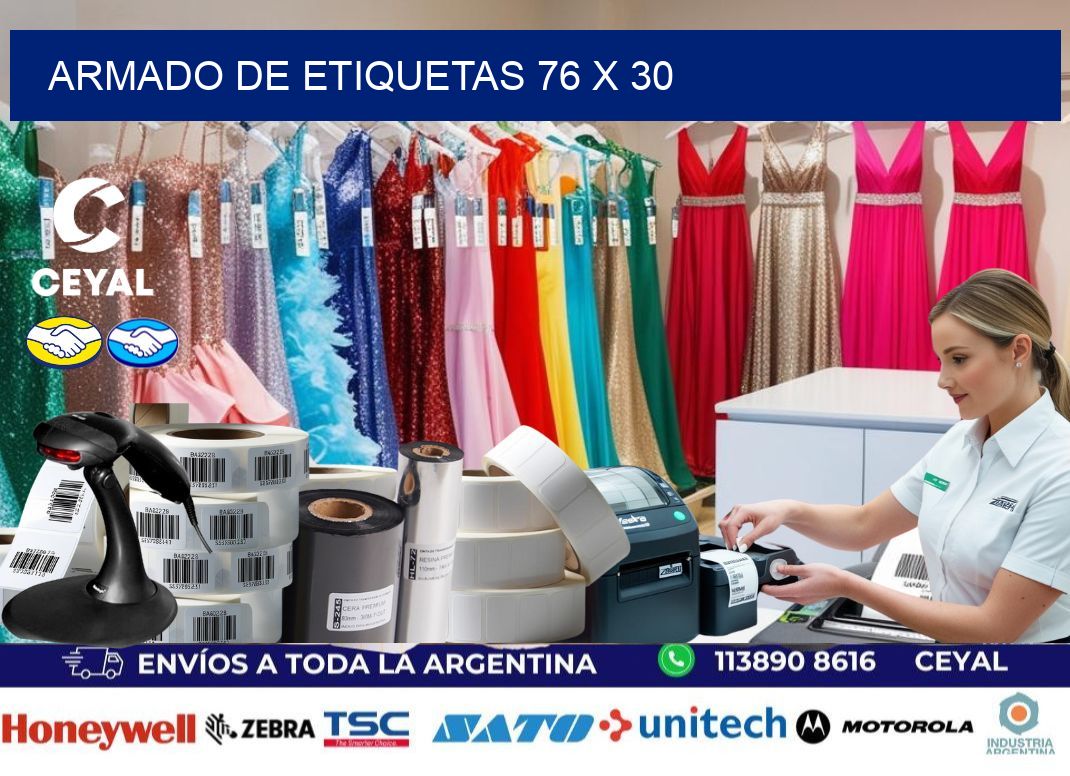Armado de etiquetas 76 x 30