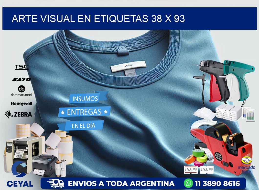 Arte visual en etiquetas 38 x 93